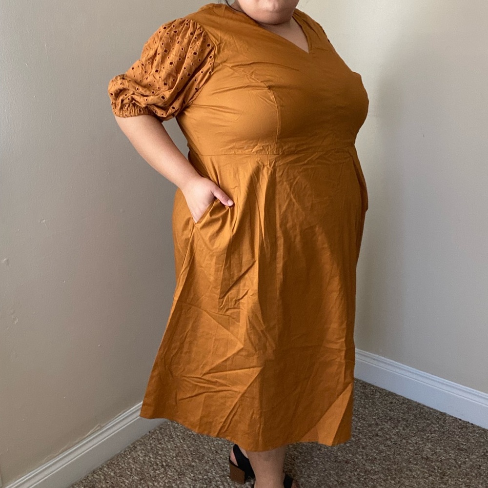 Tan midi dress